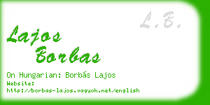 lajos borbas business card